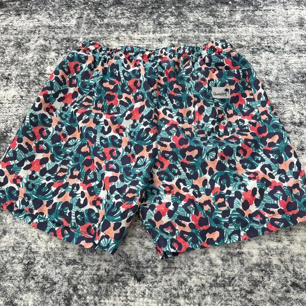 Boardies‎ Apparel Sz Large Mens Swim Trunks Board Shorts Hawaii Tropical Leopard